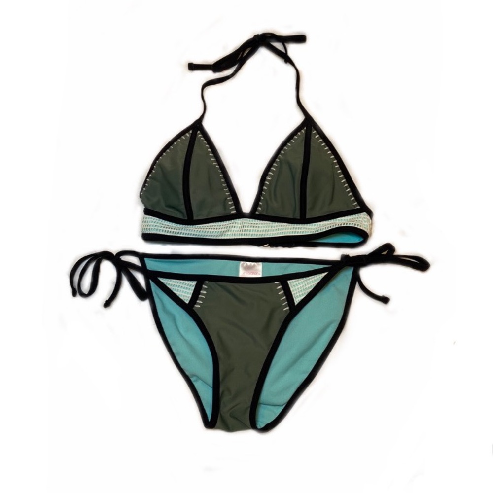 Xhilaration Halter Triangle Bikini Set